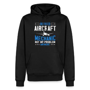 Flugzeugmechaniker, Flugzeugmechaniker - Männer Premium Bio Hoodie - Schwarz - Vorne - Nico (187cm)