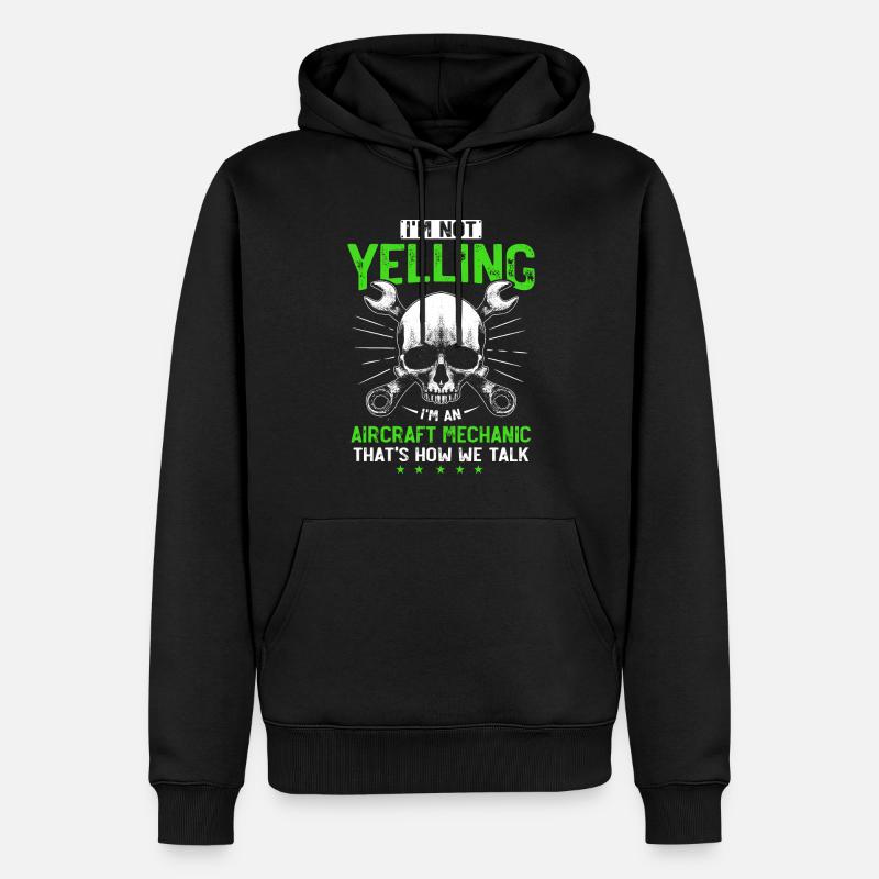 Mécanicien d’aéronefs, mécanicien d’aéronefs - Sweat à capuche Premium bio Homme - noir