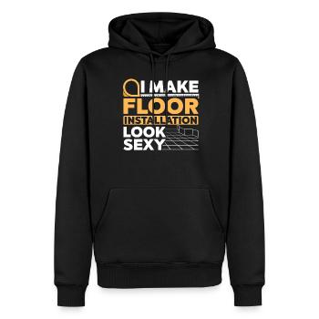 Flooring installer, tile warehouse - Men’s Premium Organic Hoodie - black - Front - Nico (187cm)