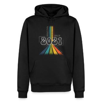 2021 Jahrgang Geburtstag Groovy Vintage Retro - Männer Premium Bio Hoodie - Schwarz - Vorne - Nico (187cm)