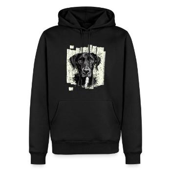 Schwarze Deutsche Dogge Hund - Männer Premium Bio Hoodie - Schwarz - Vorne - Nico (187cm)