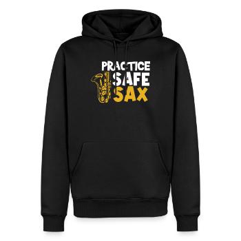 Saxophonist, Saxophone, Sound, Smooth Jazz - Men’s Premium Organic Hoodie - black - Front - Nico (187cm)