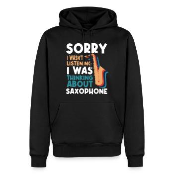 Saxophonist, Saxophone, Sound, Smooth Jazz - Men’s Premium Organic Hoodie - black - Front - Nico (187cm)