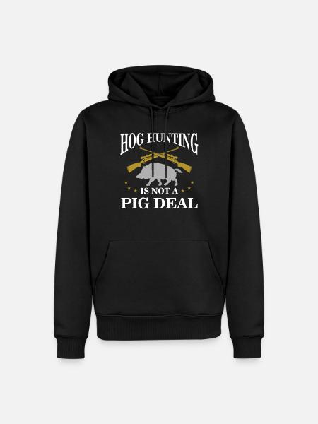 Schweinejagd, Wildschweinjäger - Männer Premium Bio Hoodie - Schwarz