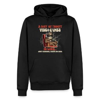Gamer Gaming Faultier Lustig - Männer Premium Bio Hoodie - Schwarz - Vorne - Nico (187cm)