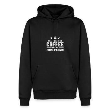 Tout ce dont j’ai besoin, c’est de café et de mon poméranien - Sweat à capuche Premium bio Homme - noir - Devant - Nico (187cm)