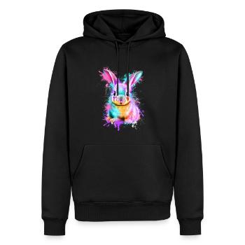 Lapin Lapin Coloré - Sweat à capuche Premium bio Homme - noir - Devant - Nico (187cm)