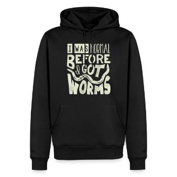 Vermiculture, lombricompost, vermifuge - Sweat à capuche Premium bio Homme - noir - Devant - Nico (187cm)