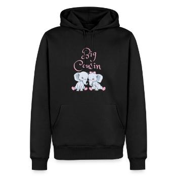 Big Cousin - Männer Premium Bio Hoodie - Schwarz - Vorne - Nico (187cm)