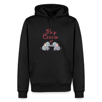 Big Cousin - Männer Premium Bio Hoodie - Schwarz - Vorne - Nico (187cm)
