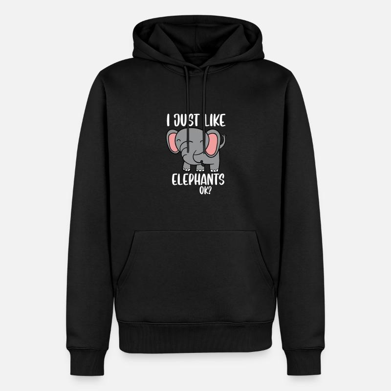 J’aime juste les éléphants - Sweat à capuche Premium bio Homme - noir