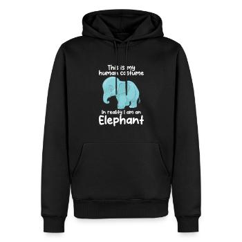 C’est mon éléphant en costume humain - Sweat à capuche Premium bio Homme - noir - Devant - Nico (187cm)