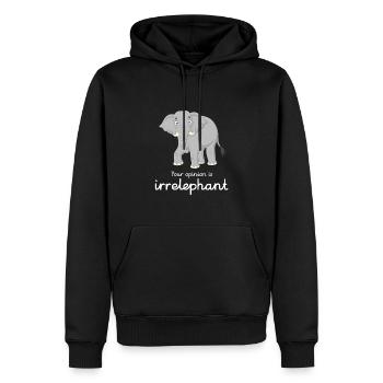 Votre avis est irrelephant - Sweat à capuche Premium bio Homme - noir - Devant - Nico (187cm)
