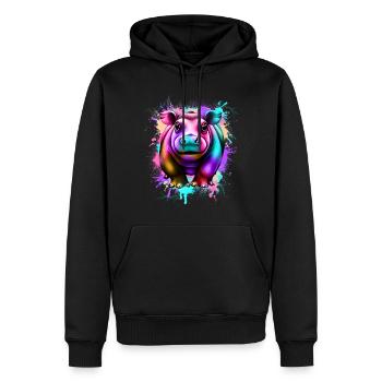 Hippopotamus - Men’s Premium Organic Hoodie - black - Front - Nico (187cm)