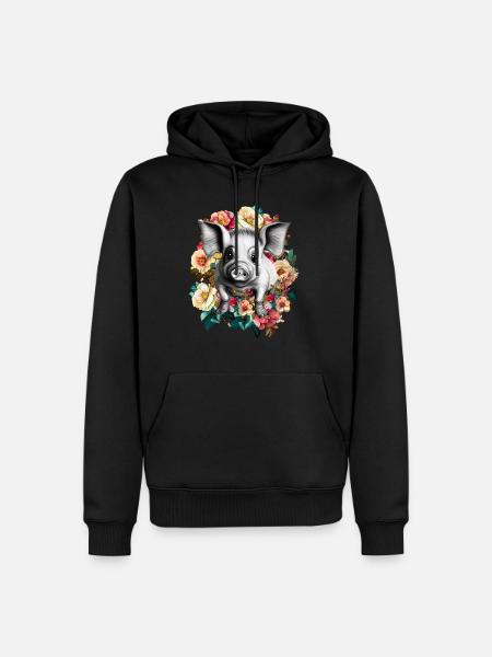 Cochon - Sweat à capuche Premium bio Homme - noir