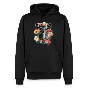Reh - Männer Premium Bio Hoodie - Schwarz - Vorne - Nico (187cm)
