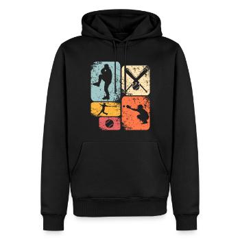 Base-ball - Sweat à capuche Premium bio Homme - noir - Devant - Nico (187cm)