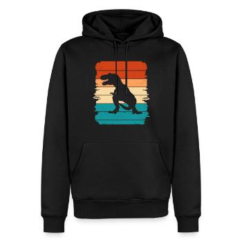 T Rex - Sweat à capuche Premium bio Homme - noir - Devant - Nico (187cm)