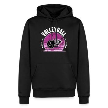 Volley-ball - Sweat à capuche Premium bio Homme - noir - Devant - Nico (187cm)