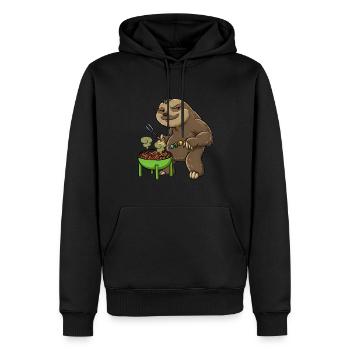 Crickets Sloth - Men’s Premium Organic Hoodie - black - Front - Nico (187cm)