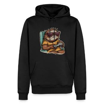 Joueur de jeu Paresseux - Sweat à capuche Premium bio Homme - noir - Devant - Nico (187cm)