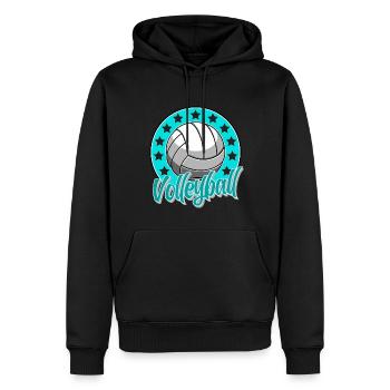 Volley-ball - Sweat à capuche Premium bio Homme - noir - Devant - Nico (187cm)
