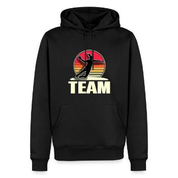 Équipe de handballiers de handball - Sweat à capuche Premium bio Homme - noir - Devant - Nico (187cm)
