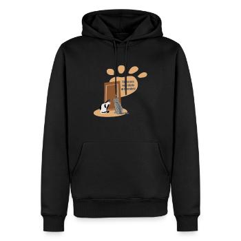 J’peux pas, mes chats m’attendent - Sweat à capuche Premium bio Homme - noir - Devant - Nico (187cm)