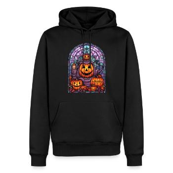 Halloween Stained Glass Stained Glass - Men’s Premium Organic Hoodie - black - Front - Nico (187cm)