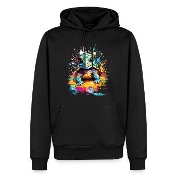 Turtle - Men’s Premium Organic Hoodie - black - Front - Nico (187cm)