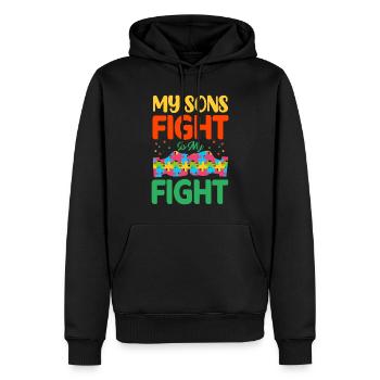 Autisme Autiste - Sweat à capuche Premium bio Homme - noir - Devant - Nico (187cm)