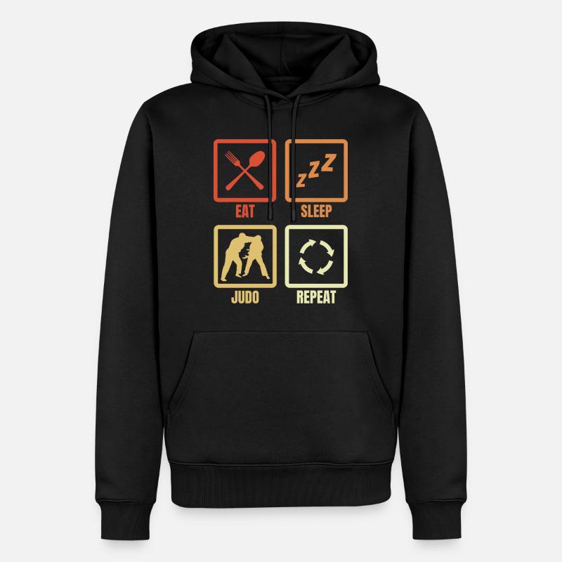 Manger Dormir Judo Répéter - Sweat à capuche Premium bio Homme - noir