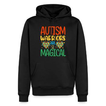Autisme Autiste - Sweat à capuche Premium bio Homme - noir - Devant - Nico (187cm)