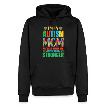 Autisme Autiste - Sweat à capuche Premium bio Homme - noir - Devant - Nico (187cm)