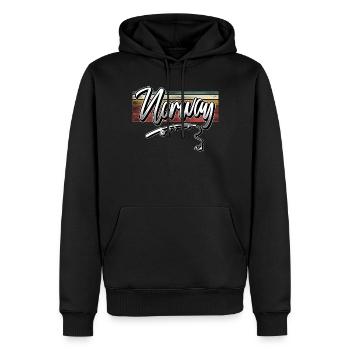 Norvège Pêche - Sweat à capuche Premium bio Homme - noir - Devant - Nico (187cm)