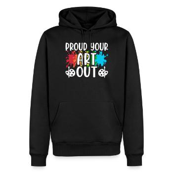 Artiste - Sweat à capuche Premium bio Homme - noir - Devant - Nico (187cm)