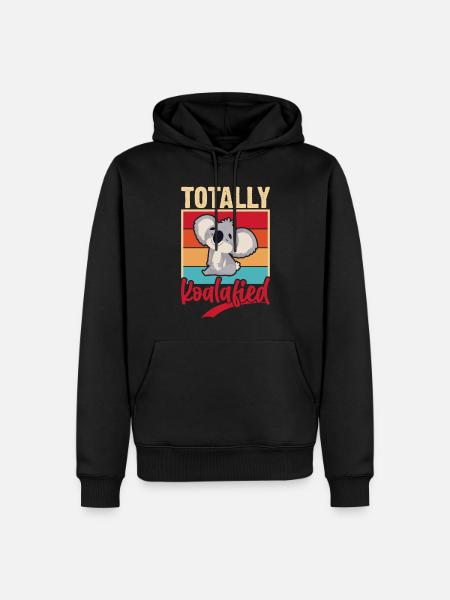 Koala - Männer Premium Bio Hoodie - Schwarz