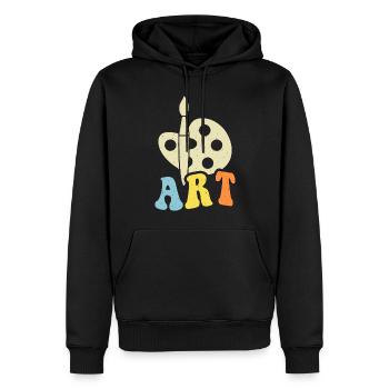 Artiste - Sweat à capuche Premium bio Homme - noir - Devant - Nico (187cm)