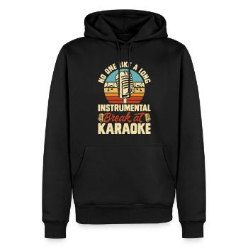 Karaoké - Sweat à capuche Premium bio Homme - noir - Devant - Nico (187cm)