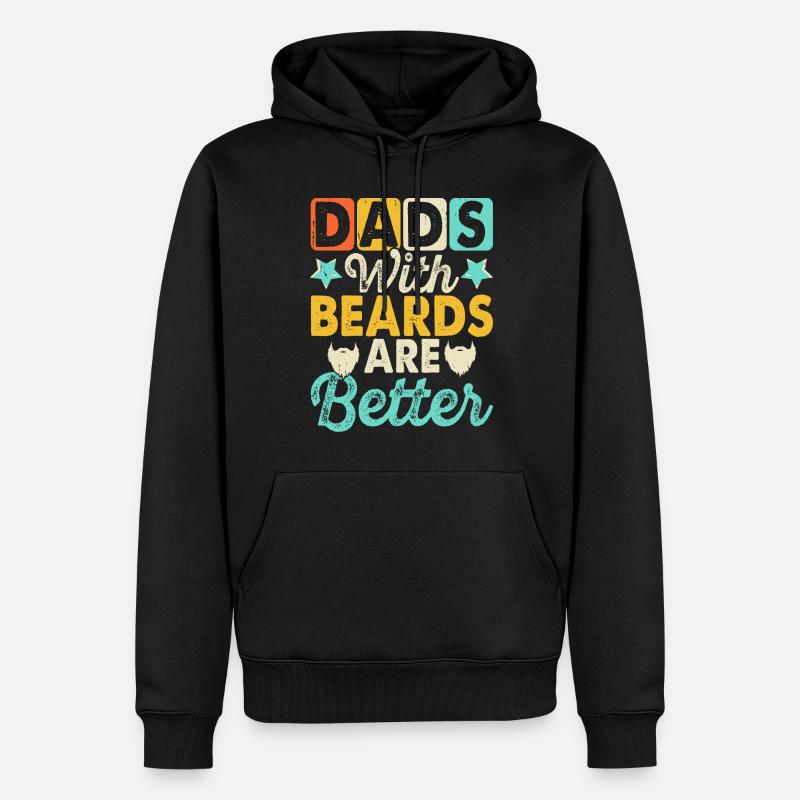 Papa Mit Bart - Männer Premium Bio Hoodie - Schwarz