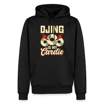 Dj Djing - Men’s Premium Organic Hoodie - black - Front - Nico (187cm)