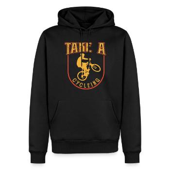 Fahrrad Radfahren Mountainbike - Männer Premium Bio Hoodie - Schwarz - Vorne - Nico (187cm)