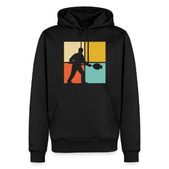 Souffleur - Sweat à capuche Premium bio Homme - noir - Devant - Nico (187cm)