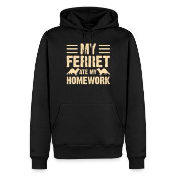 Frettchen - Männer Premium Bio Hoodie - Schwarz - Vorne - Nico (187cm)