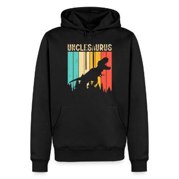 Oncle T Rex Onkelsaurus - Sweat à capuche Premium bio Homme - noir - Devant - Nico (187cm)