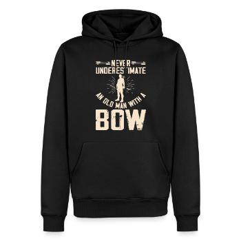 Archer Tir à l’arc - Sweat à capuche Premium bio Homme - noir - Devant - Nico (187cm)