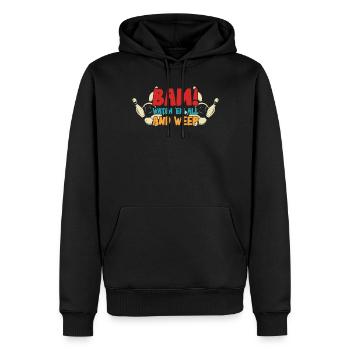 Bowling - Männer Premium Bio Hoodie - Schwarz - Vorne - Nico (187cm)
