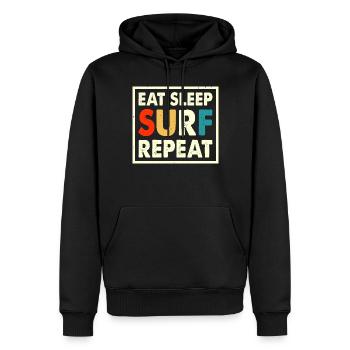 Surfeur - Sweat à capuche Premium bio Homme - noir - Devant - Nico (187cm)