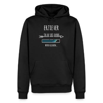 Erzieher Ausbildung Beruf Kindergarten KITA - Männer Premium Bio Hoodie - Schwarz - Vorne - Nico (187cm)