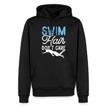 Flotteur de natation - Sweat à capuche Premium bio Homme - noir - Devant - Nico (187cm)